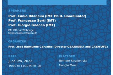 CEA apresenta programa interdisciplinar do Instituto de Estudos Avançados de Lucca (IMT), da Itália, em seminário on-line