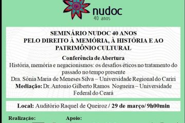 Palestra “História, memória e negacionismos: os desafios éticos do tratamento do passado no presente”